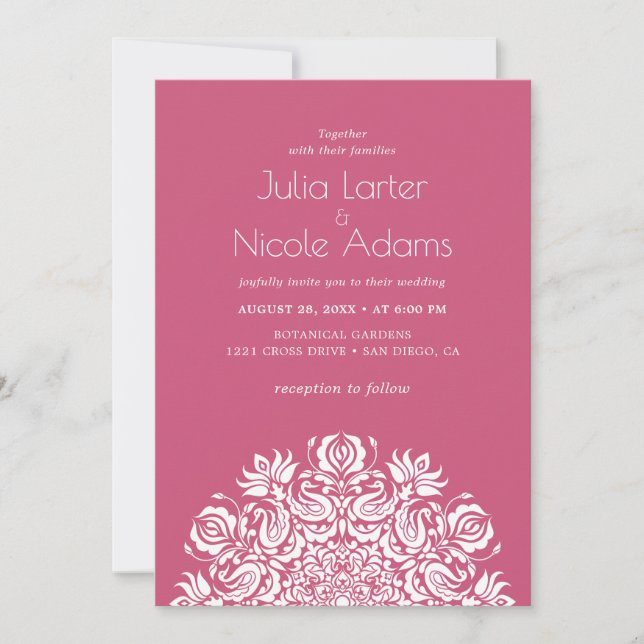 Invitation Whispers Lake Swan Lotus Flowers Mandala Wedding (Devant)