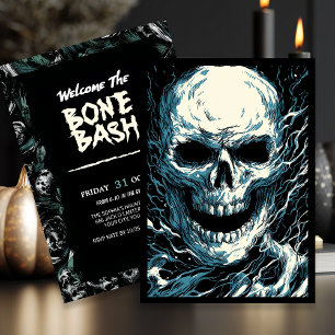 Invitation Whispers of the Ominous Skull Halloween