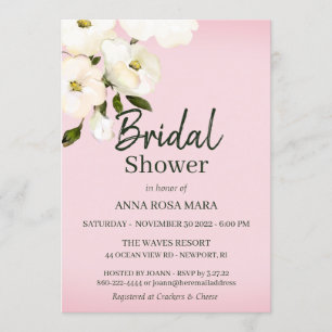 Invitation *~* White Beach Roses Douche rose nuptiale