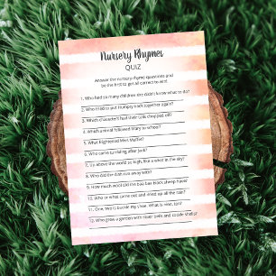 Invitation White Bunny Coral Nursery Rhymes Jeu de Quiz