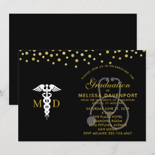 Invitation White Caduceus et Stethoscope Docteur