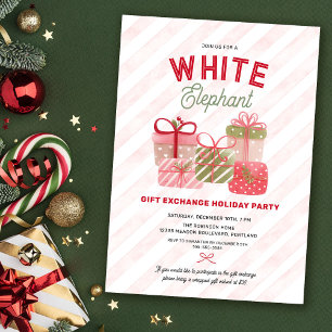 Invitation White Elephant Holiday Gift Exchange Party