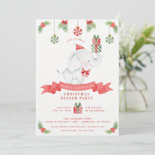 Invitation White Elephant Noël Diner Échange de cadeaux