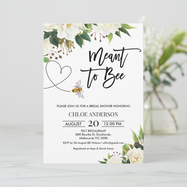Invitation White Floral signifie d'être nuptiale de douche In (Debout devant)