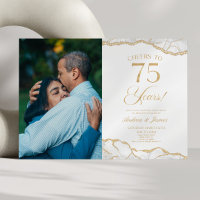 White Gold Agate 75e fête Mariage Anniversaire