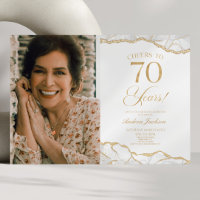 White Gold Agate Photo 70e fête d'anniversaire