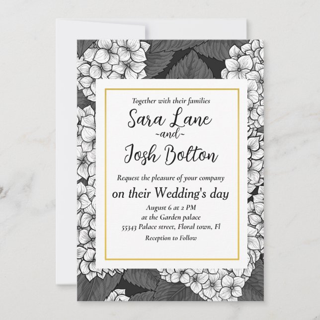 Invitation White hydrangea (Devant)