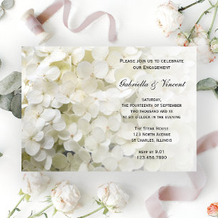 Invitation White Hydrangea Floral Engagement Party