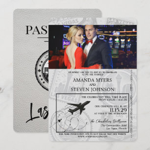 Invitation White Las Vegas Passport Mariage
