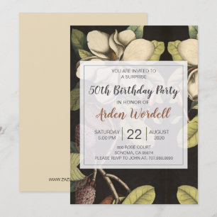 Invitation White Magnolias 50e fête d'anniversaire