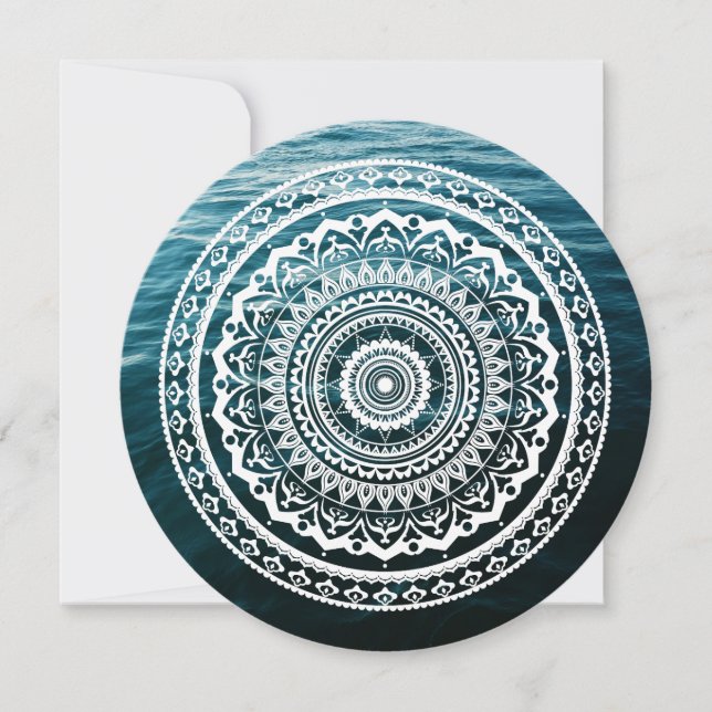 Invitation White Mandala Laissez la mer vous libérer (Devant)