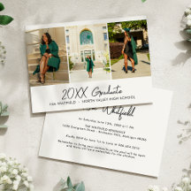 White Minimalist Photo Collage Party de graduation