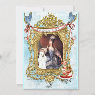 Invitation White Poodle & Marie Antoinette