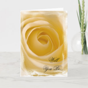 Invitation White Rose Seras-Tu Ma Femme D'Accueil