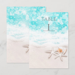 Invitation White Sandy Beach Starfish Blue Ocean Numéro de ta