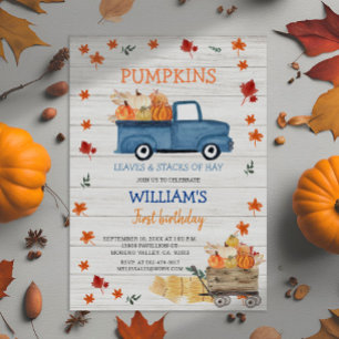 Invitation White Wood Premier petit camion bleu royal