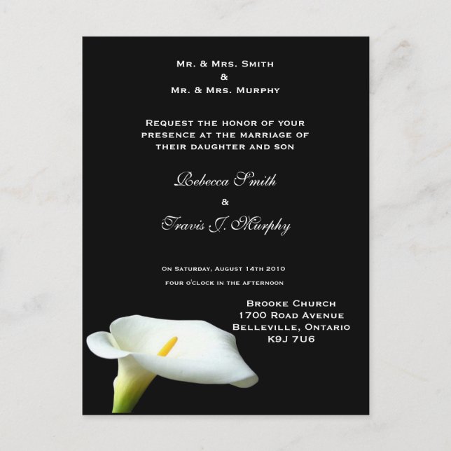 Invitation - WhiteLily2 (Front)