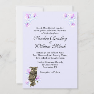 Invitation Whoos Se Marier Chouette pourpre