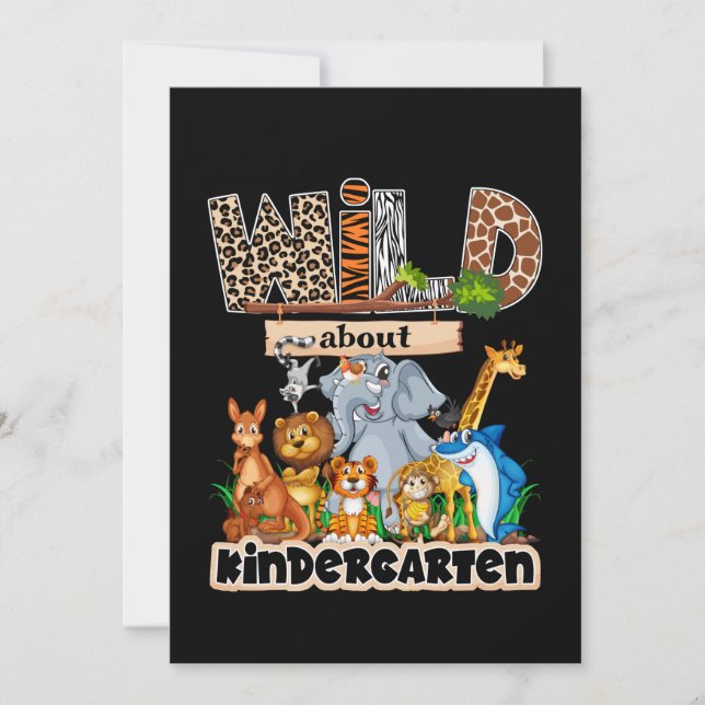 Invitation Wild About Kindergarten (Devant)