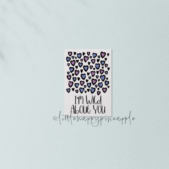 Invitation Wild About You Purple Hearts Valentine's Card (Créateur téléchargé)