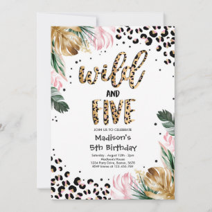 Invitation Wild And Five Empreinte de léopard 5e fête d'anniv