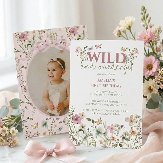 Invitation Wild and Onederful Wildflower 1st Birthday (Créateur téléchargé)