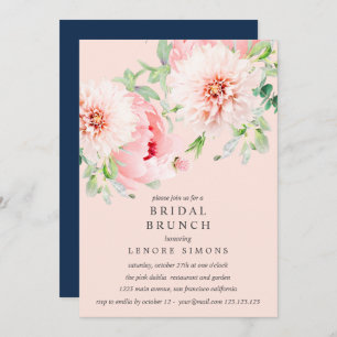 Invitation Wild Garden Dahlia Bouquet Mariage de Brunch nupti