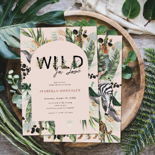 Invitation Wild In Love   Fête des mariées de la jungle