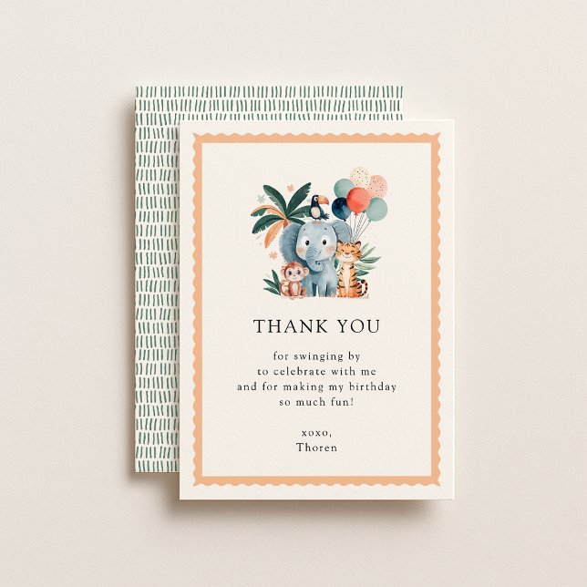 Invitation Wild Jungle Birthday Party Thank You Card (Créateur téléchargé)