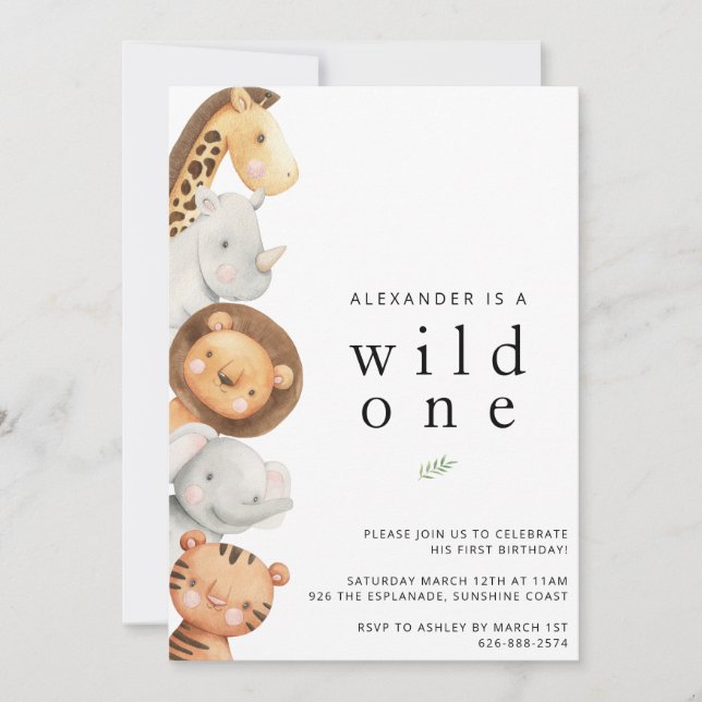 Invitation Wild One 1er anniversaire (Devant)