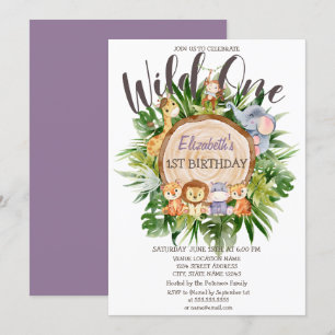 Invitation Wild One Animaux Bois Anniversaire