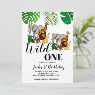 Invitation Wild One Anniversaire 1er anniversaire Jungle Safa