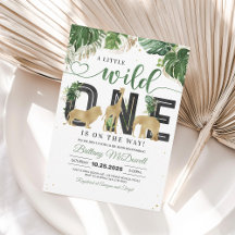 Wild One Baby shower Safari Boy