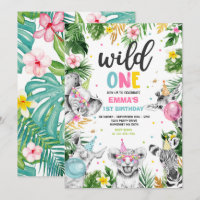 Wild One Birthday Gold Safari Jungle Animals Party