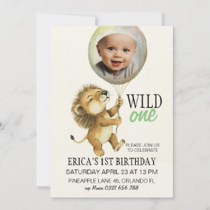Invitation Wild One Birthday Invitation, Lion 1er Birthday