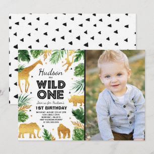 Invitation Wild One Birthday Safari Animals Party