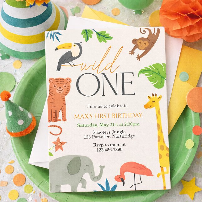 Invitation Wild One, First Birthday, Party Animal,  (Créateur téléchargé)