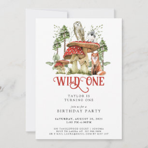 Invitation Wild One Forest Animaux 1er Anniversaire