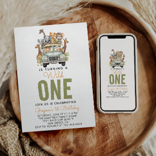Invitation Wild One Jungle Adventure 1er anniversaire