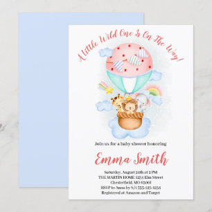 Invitation Wild One Jungle Safari Animaux Expédier Baby showe