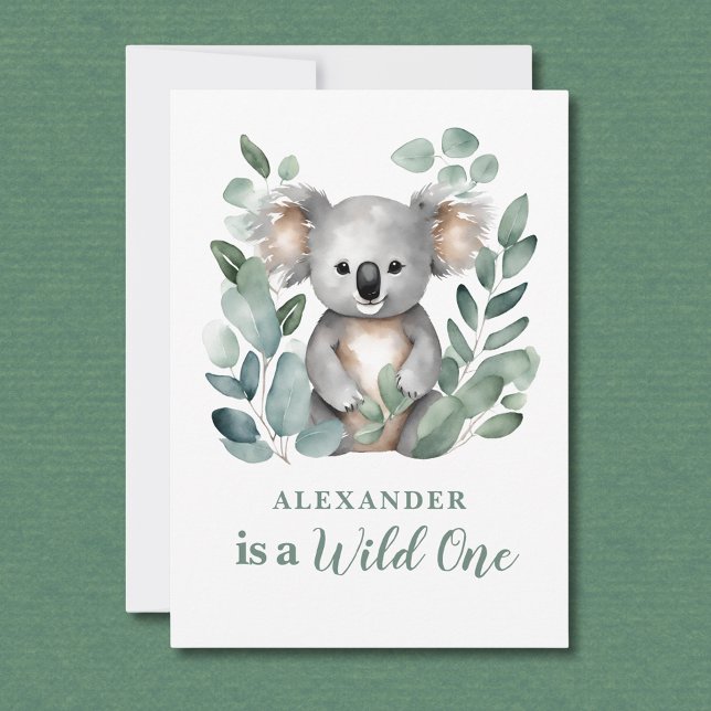 Invitation Wild One Koala Animal Child's 1er Birthday (Créateur téléchargé)