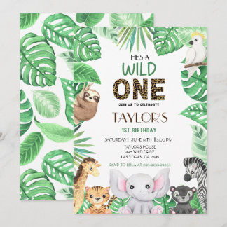 Invitation Wild One Neutral Celebration - Safari Adventure!