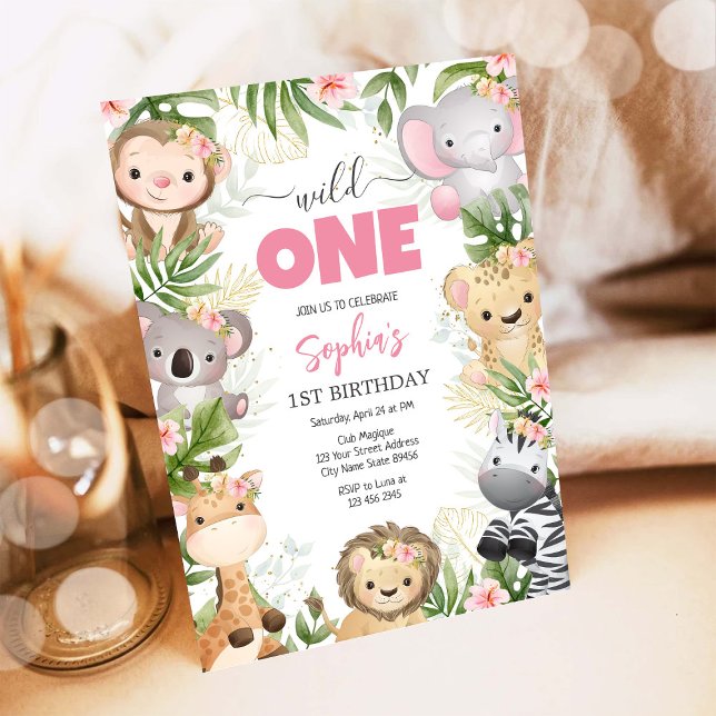 Invitation Wild One Party Animals Kids 1st Birthday (Créateur téléchargé)