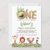 Wild One Photo Safari Animaux Bois 1er Anniversair