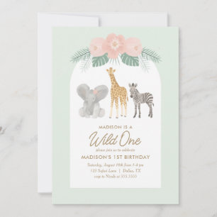 Invitation Wild One Safari 1ère fête d'anniversaire