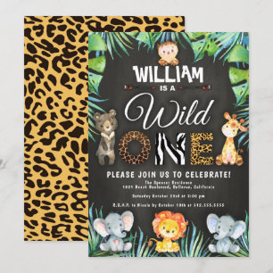 Invitation Wild One Safari 1ère fête d'anniversaire