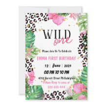 Wild One Safari Animaux fille 1er anniversaire