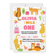 Wild One Safari Animaux fille 1er anniversaire