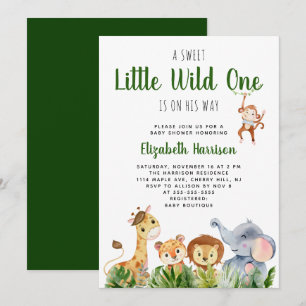 Invitation Wild One Safari bébé garçon douche