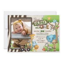 Wild One Safari Photo Birthday for boy